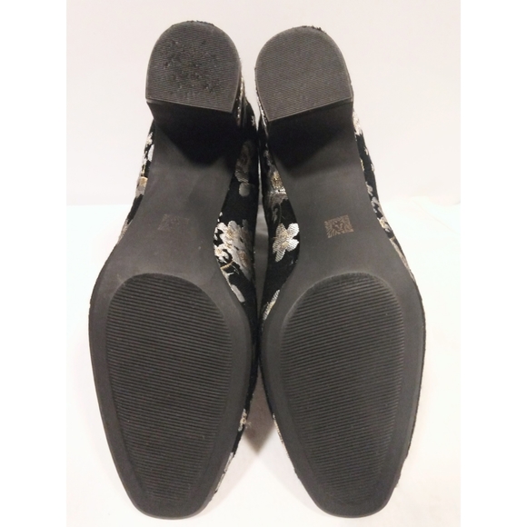 Anne Klein Gorgia Ankle Boots Black Floral 6.5 - Picture 6 of 8